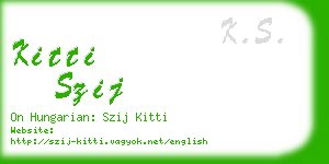 kitti szij business card